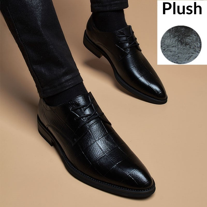 Hommes style britannique Casual pointed-toe Dentelle-up Hauteur-augmentation Chaussures