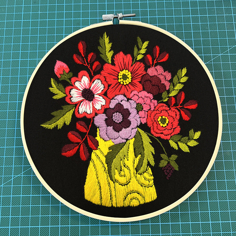Peinture à la main Diy suspendu Kit de couture à fleurs tridimensionnel