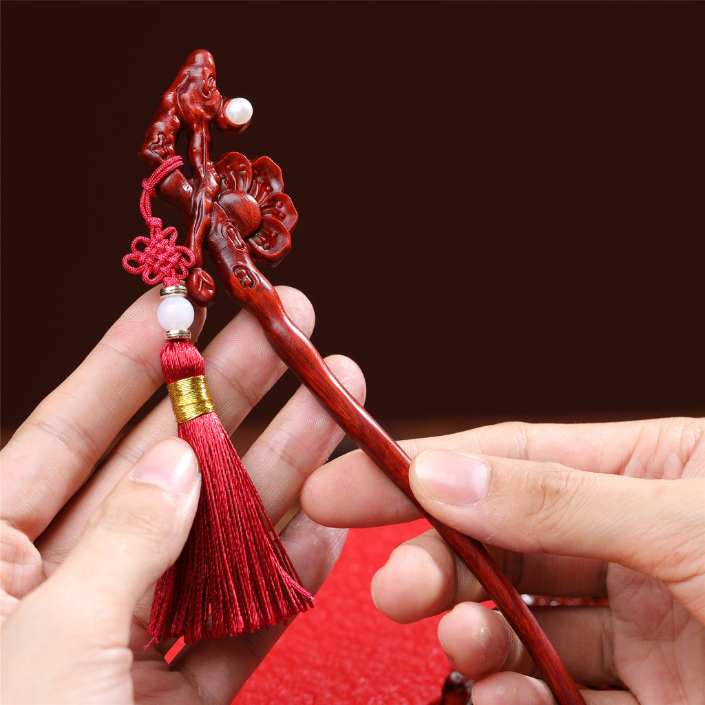 Ensemble de cadeau Peach Blossom Drunk en bois de peigne
