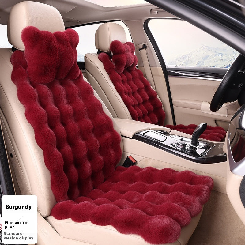 Coussin de voiture d'hiver en velours bulle Épaisseur chaud en peluche chaud Coussins de siège universel chaud Co