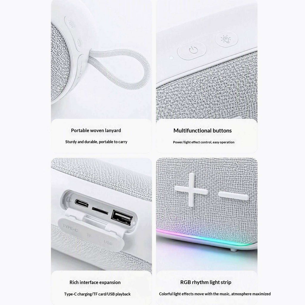 KP-845 Portable Bluetooth Outdoor Haut-parleur sans fil Portable radio FM compatible RGB L