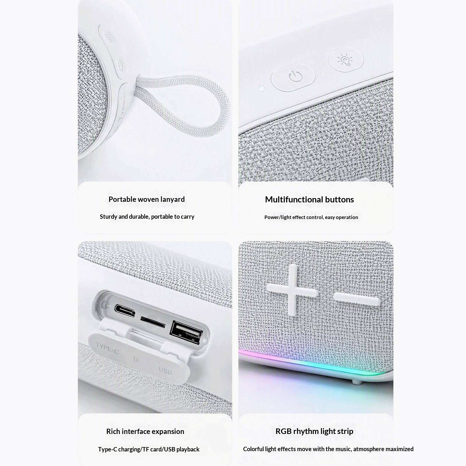 KP-845 Portable Bluetooth Outdoor Haut-parleur sans fil Portable radio FM compatible RGB L