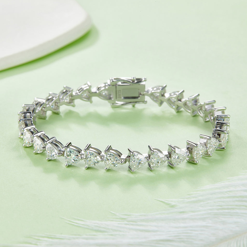 S925 Argent Sterling 5x5mm Trillion Coupe Moissanite Bracelet de tennis D Couleur VVS1 16-18-20cm
