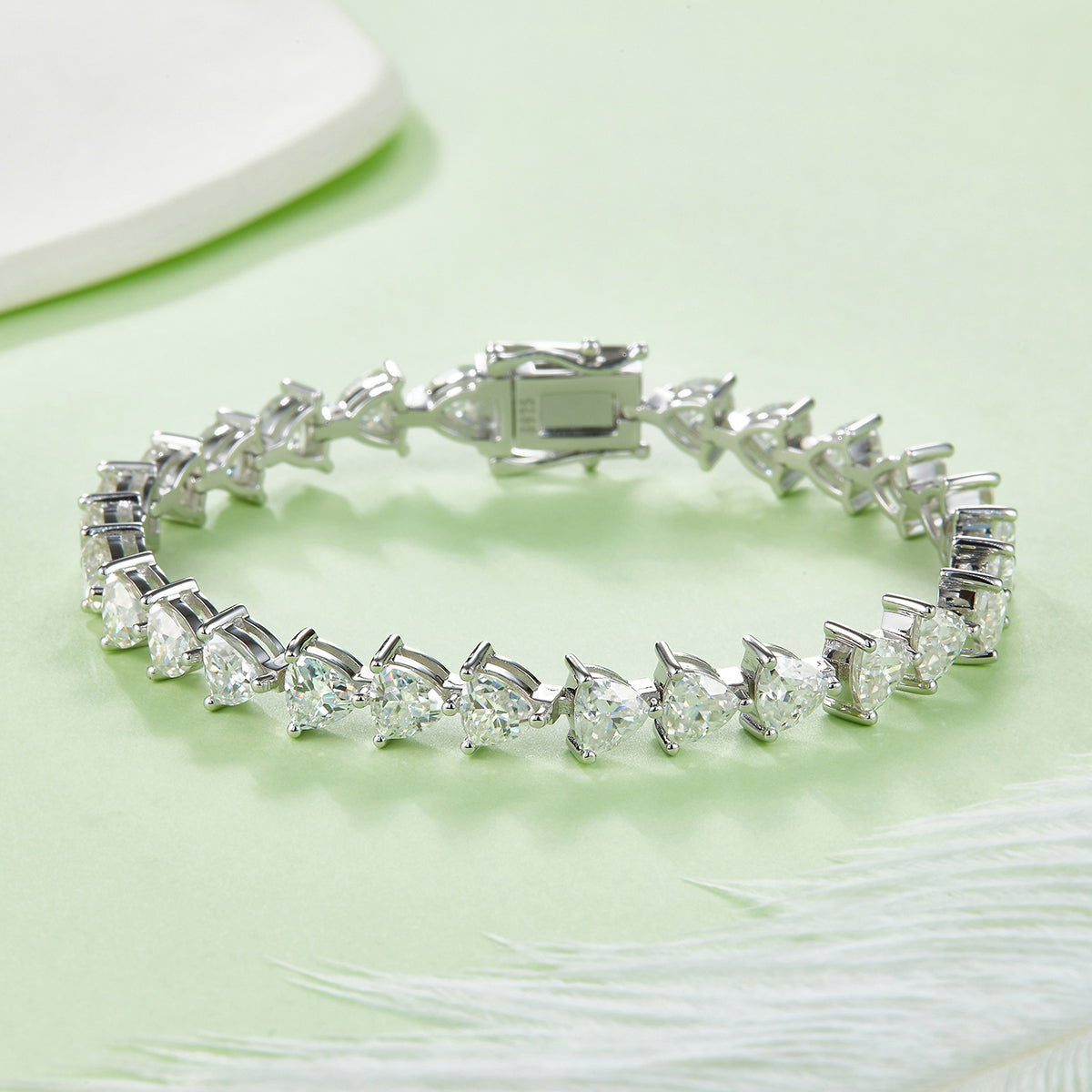 S925 Argent Sterling 5x5mm Trillion Coupe Moissanite Bracelet de tennis D Couleur VVS1 16-18-20cm