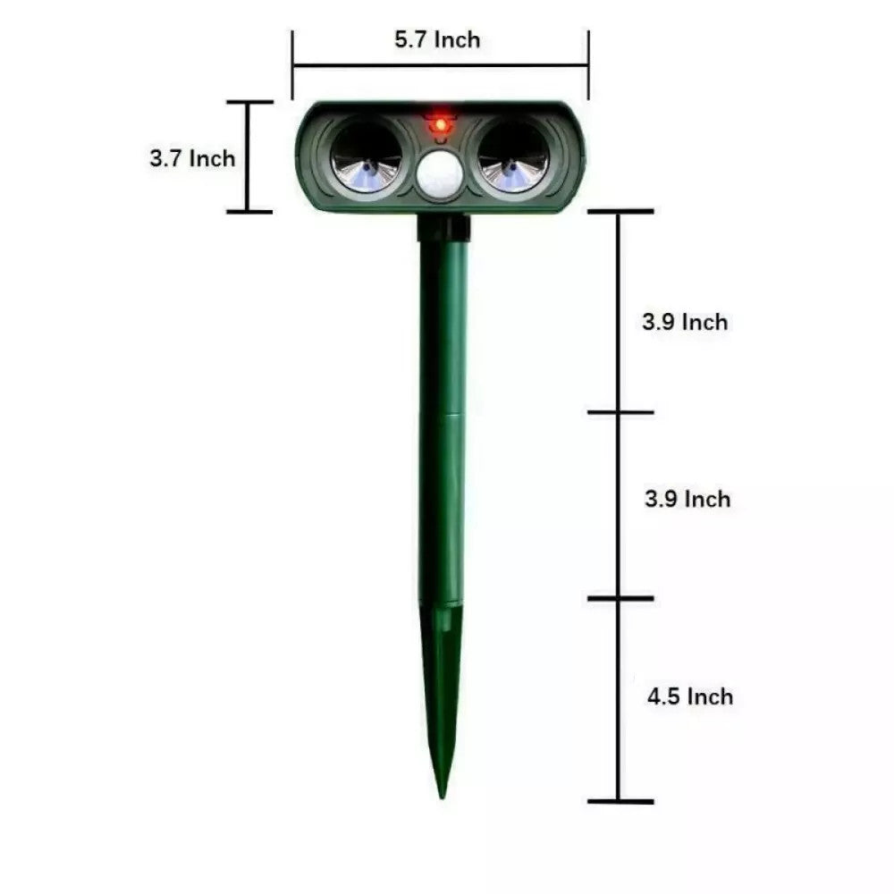 1x Ultrasonic Solar Cat Dog Reperlent Fox Pest Scarer Repeller Garden