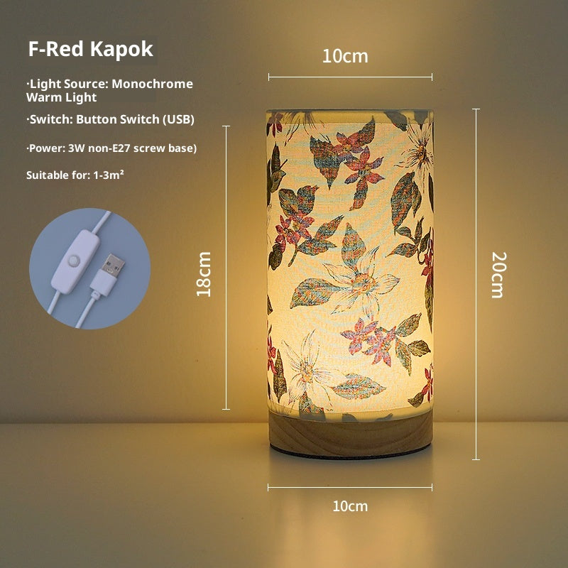 Creative Floral lampe de table tissu étude chambre dormir côté lit lampe atmosphère Remote Co