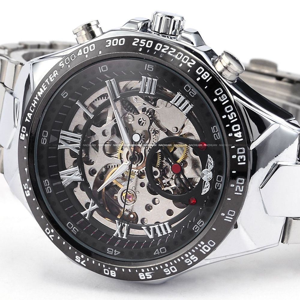 Personnalité homme All-steel Hollow Montre mécanique automatique