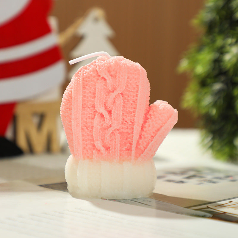 Décorations de Noël Gants en laine Mini en forme de bougies parfumées Cadeaux souvenir