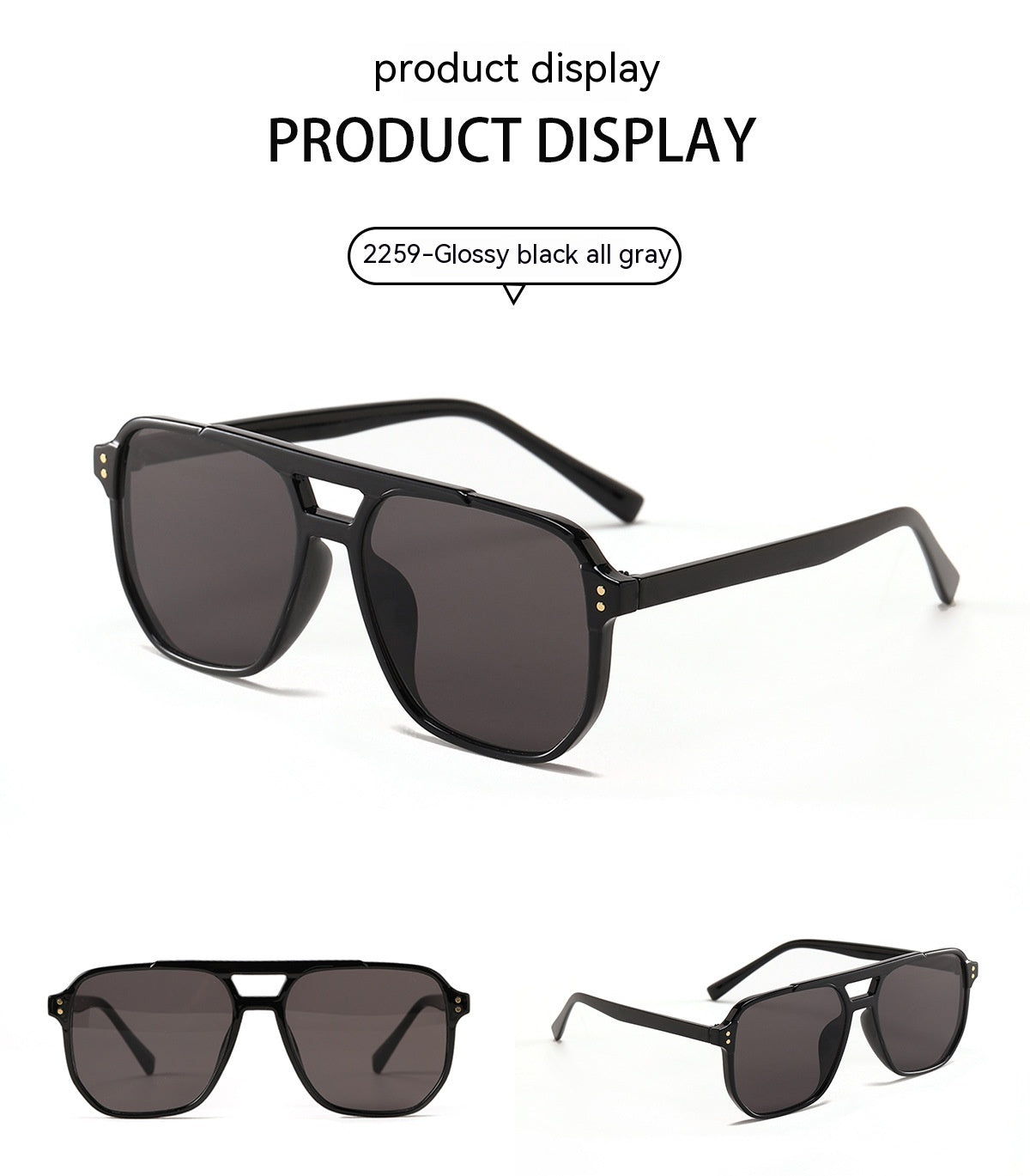 Lunettes de soleil carrées à double faisceau de mode pour femmes