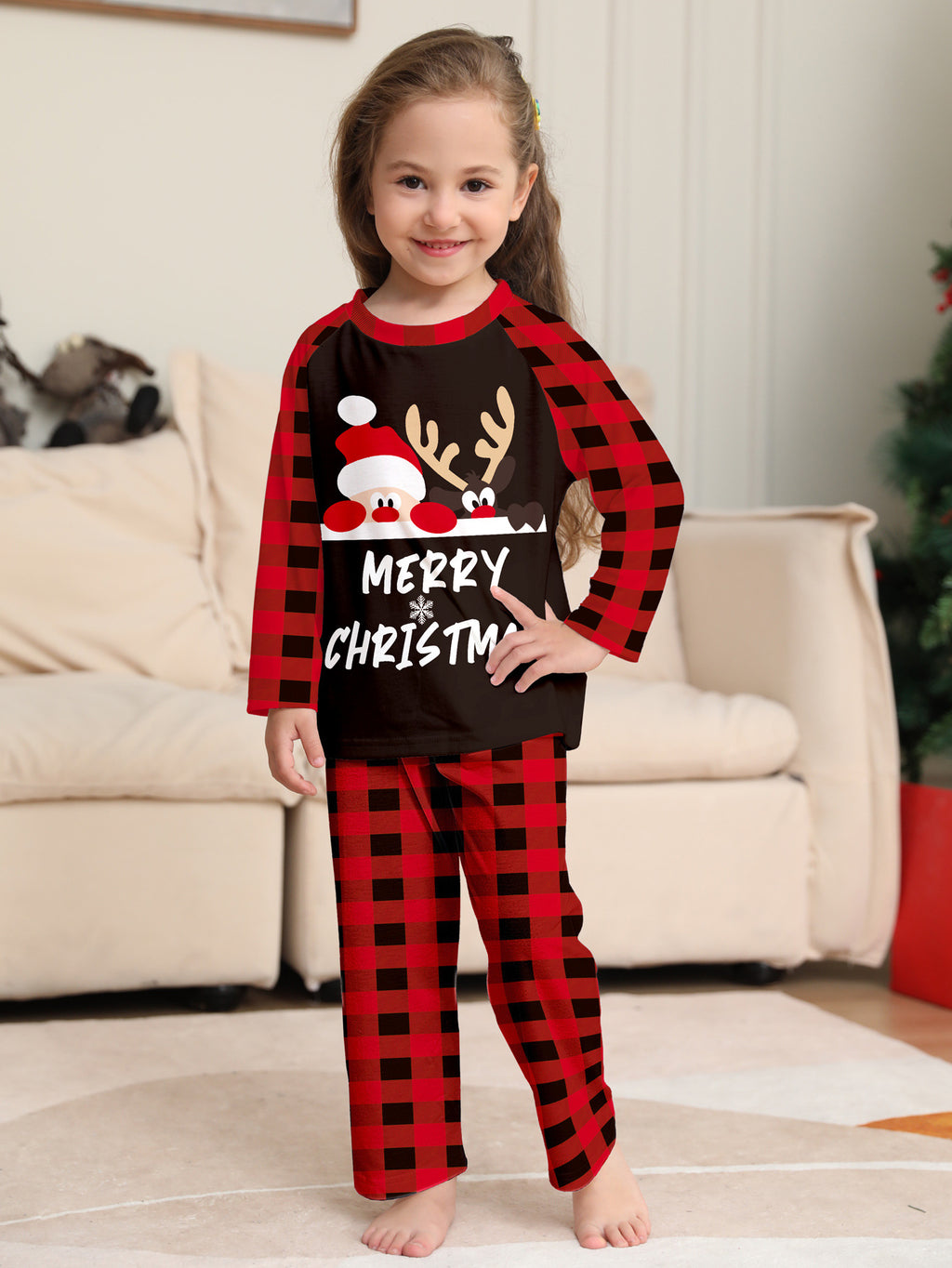 Lettres mignonnes Imprimées Costume parent-enfant de Noël