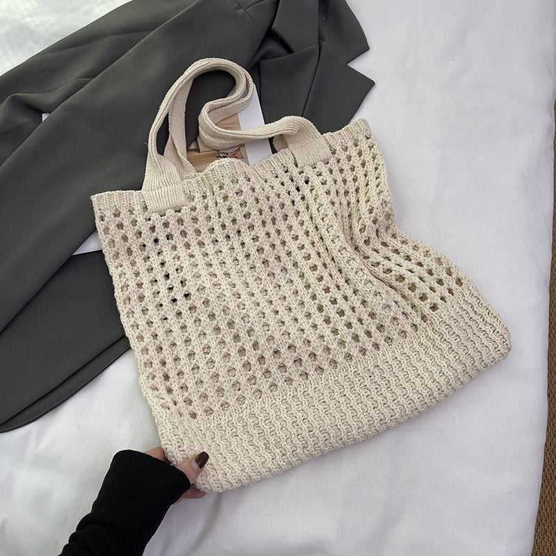 Vintage Woven grand-capacité Hollow-knit sac pour les femmes