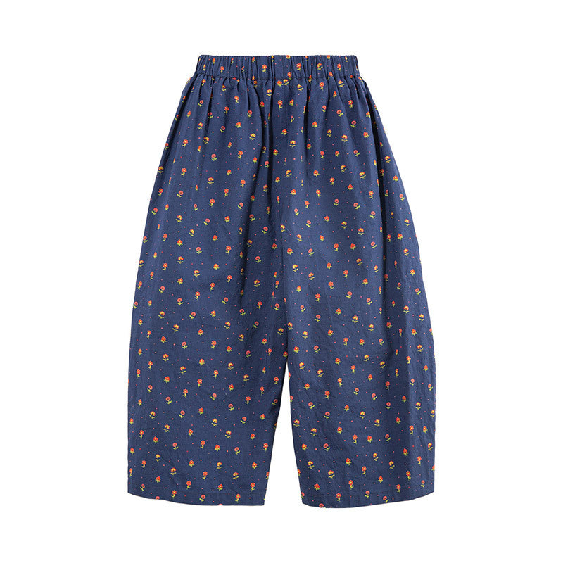 Enfants Été Floral Casual Pantalon large jambe Cotton pantalons perdus