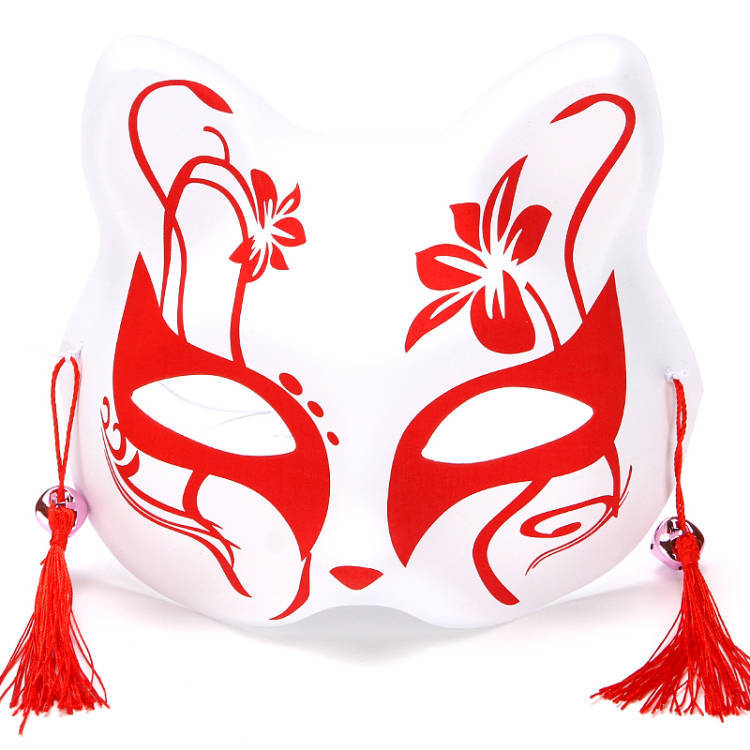 Style japonais populaire demi-chat visage et vent chimes habiller Fox Masque Cosplay enfants