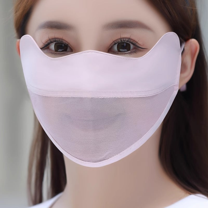 Masque protecteur du soleil pour les femmes Silk Mesh Respirant Masque visage de vélo
