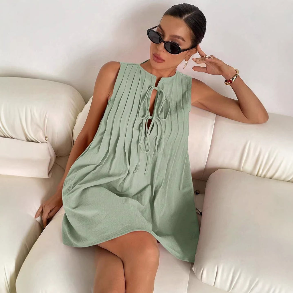 Robe à manches courtes tendance en dentelle pour femmes