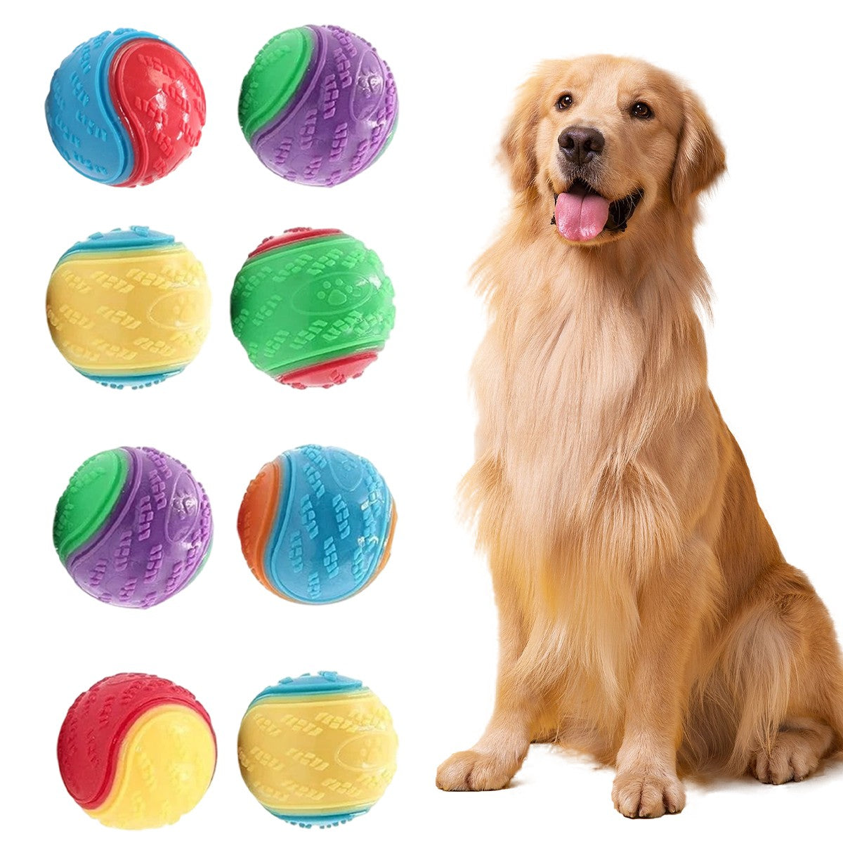 8X Scooby-Doo Squeaky Durable Set boules de chien pour le nettoyage des dents interactif