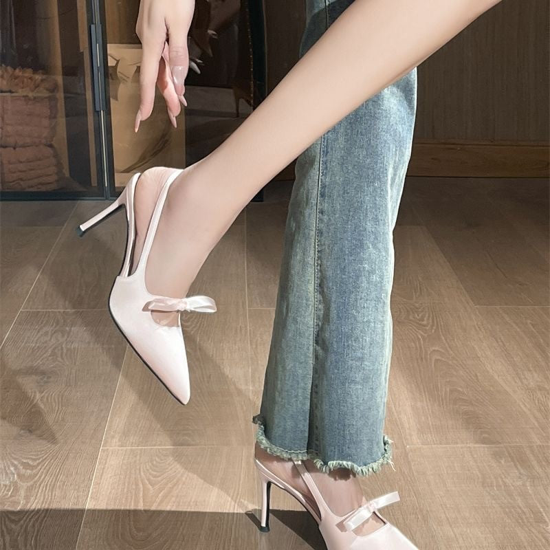Pompes à orteil pointu de style doux pour femmes