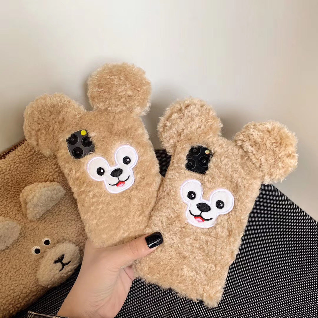 Étui de téléphone portable en peluche mignon