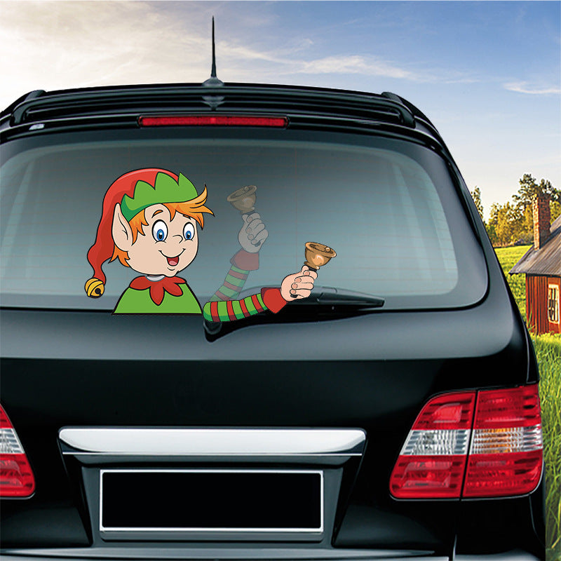 Populaire essuie-glace Santa Claus autocollant peut enlever la voiture arrière essuie-glace Sticker Car Sti