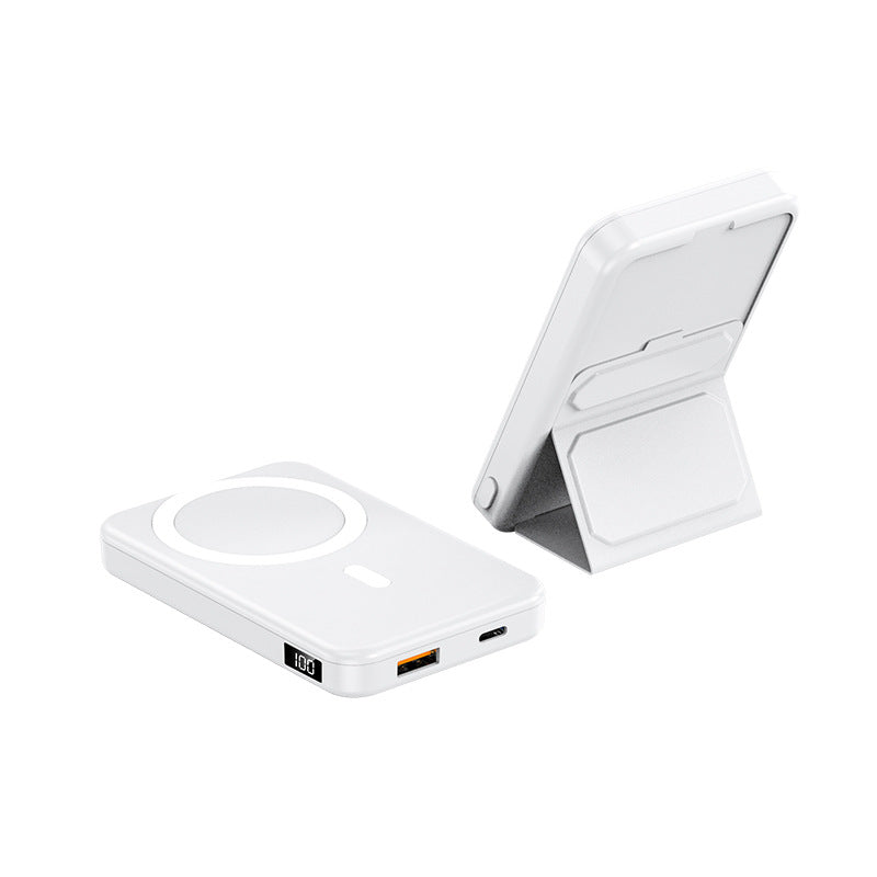 Aspiration magnétique sans fil charging trésor Grande capacité pliant Bracket Mobile Power Su