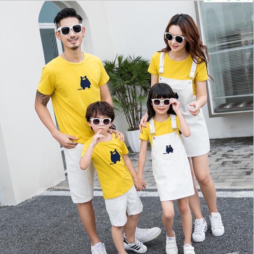 Été manches courtes parent-enfant T-shirt mère et fils mère fille costume occasionnel automne