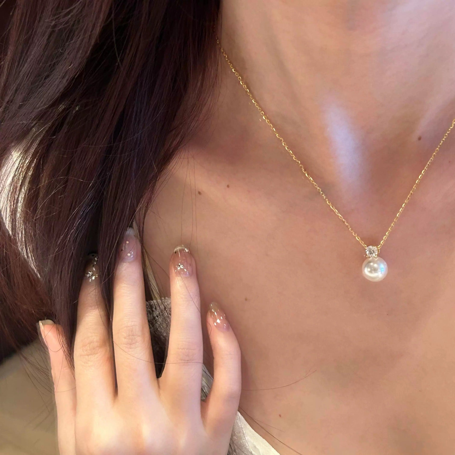 Femmes Mode Faux Perle Collier Chaîne Niche Design de luxe Élégant collier de sweater pour