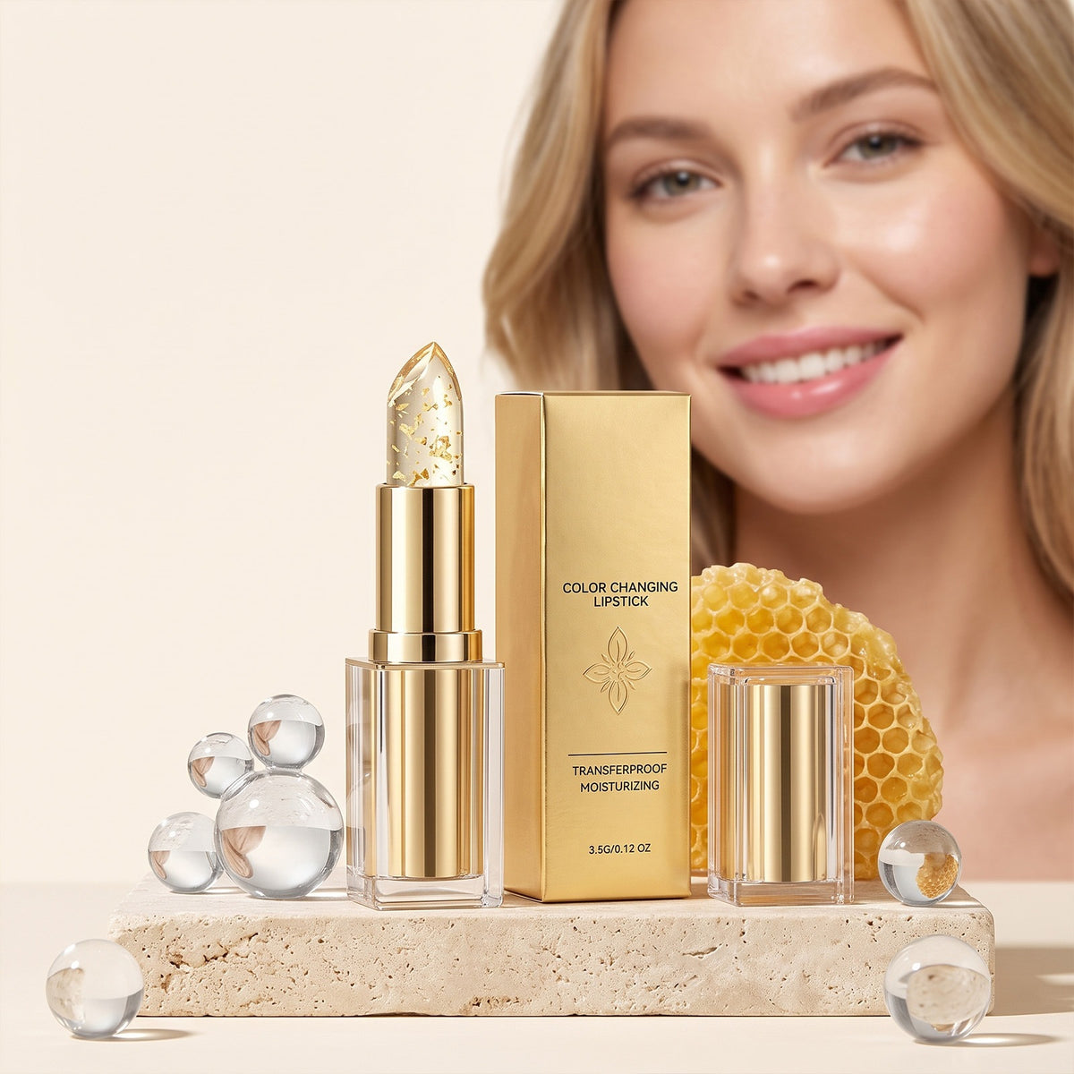 Colour-changing hydrating lip balm