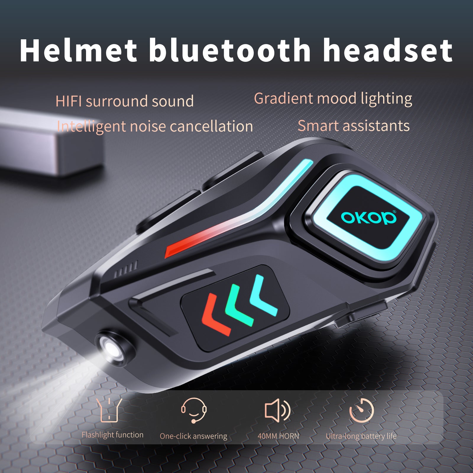 KP-291 Casque Best-Selling Bluetooth casque d'éclairage ambiant longue durée de vie de la batterie universelle