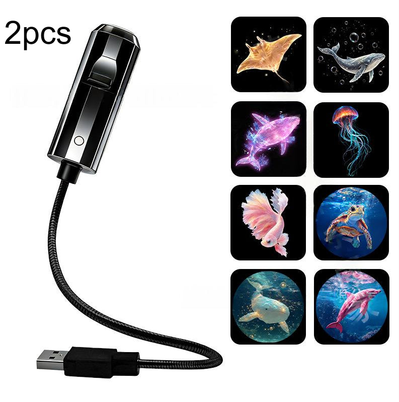 Portable USB Starry Sky Projection Night Light avec des diapositives interchangeables