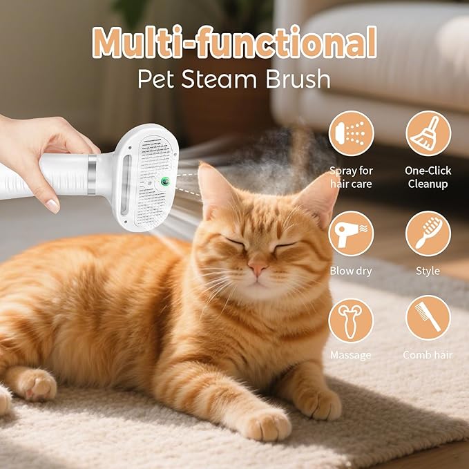 3 en 1 brosse à vapeur de chat
