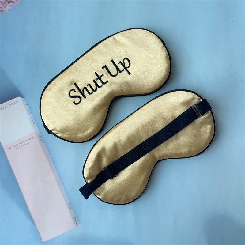 Masque double face en soie noire sans sommeil avec bande élastique