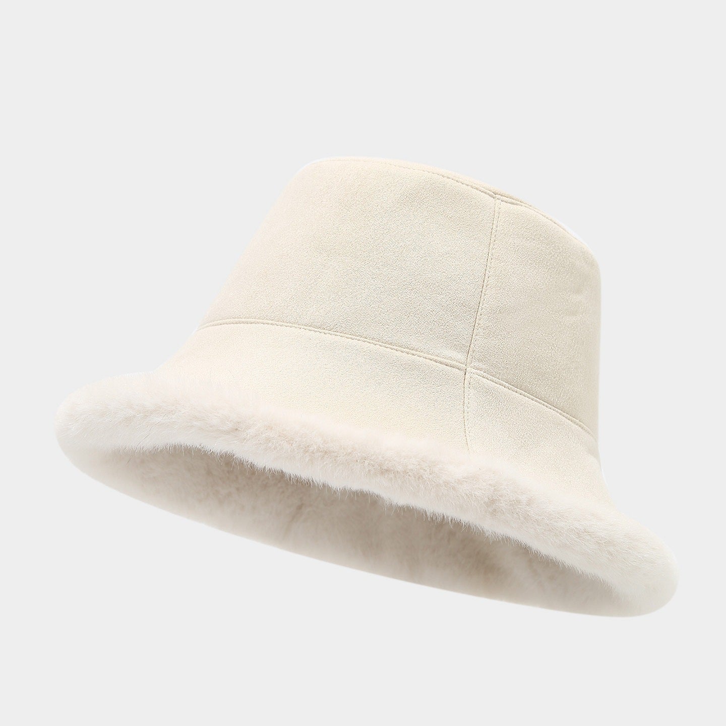 Chapeau de seau double-sidé Chapeau de pêcheur chaud en peluche épais pour femmes