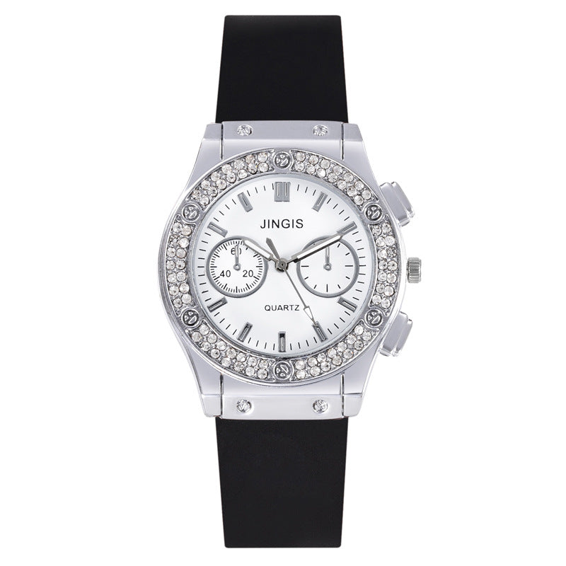 Montre bracelet en silicone Diamant d'affaires tout-match