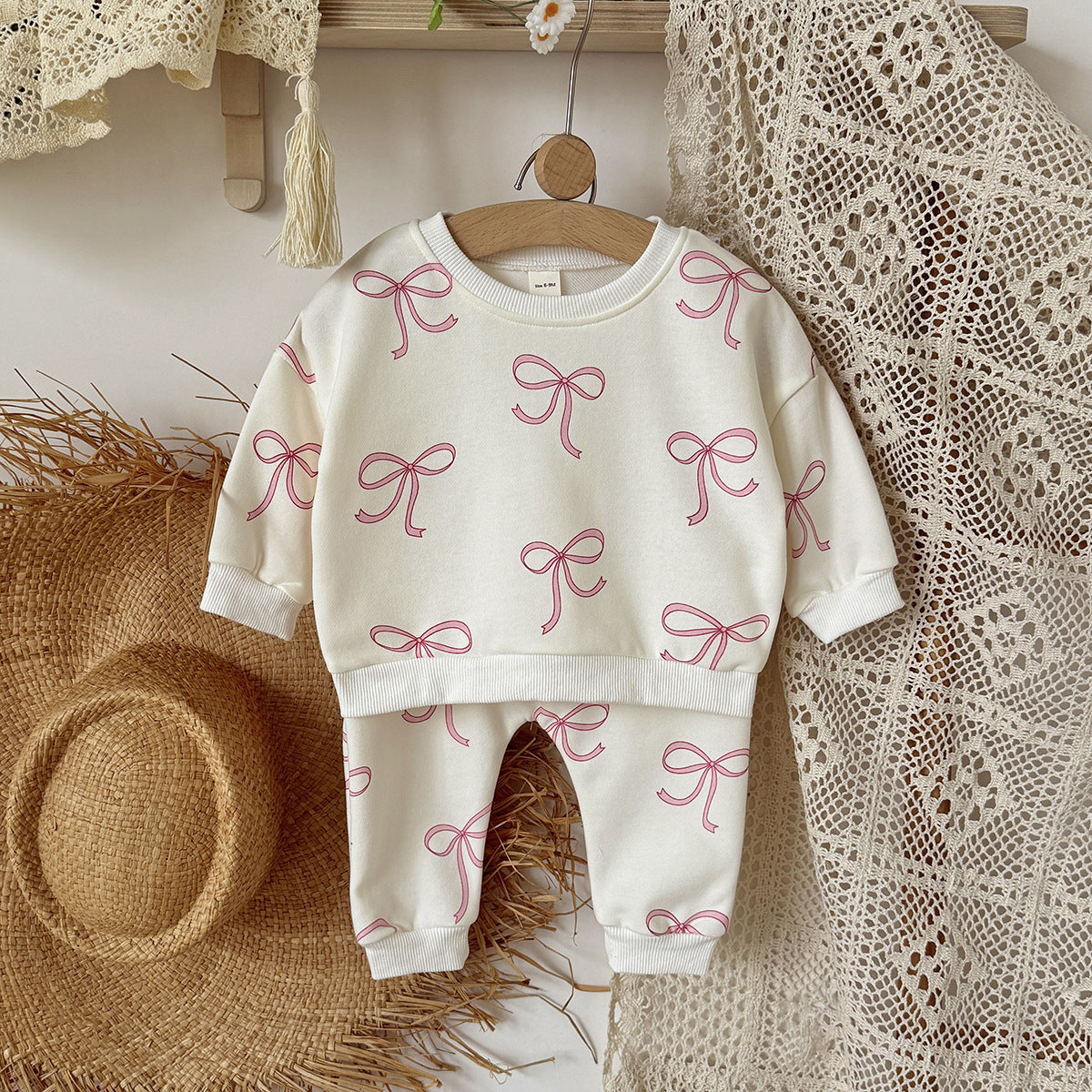 Ensemble de deux pièces imprimées pour bébé et tout-petit Bow-Knot