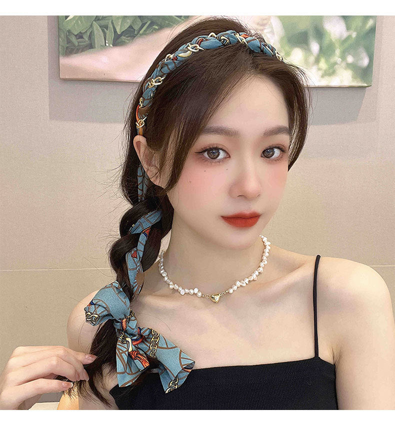 Bande de cheveux tressé Bow pour femmes