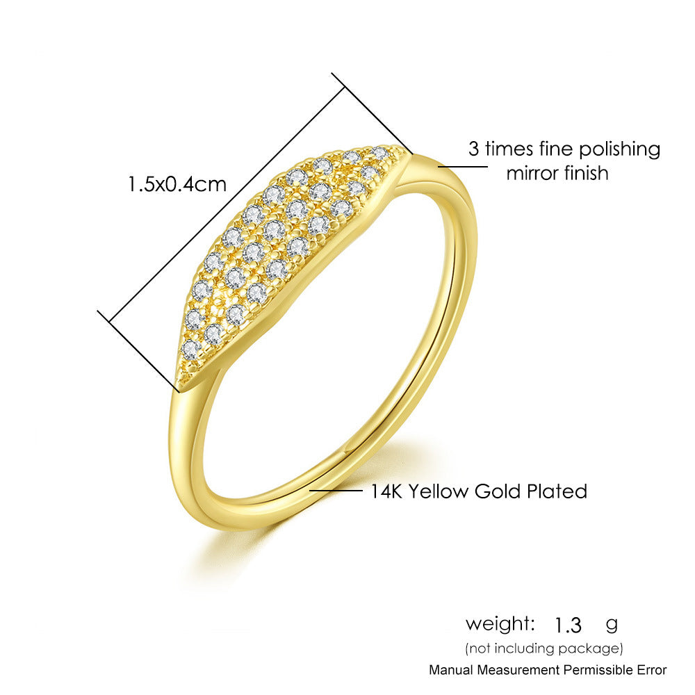 Fashion pour femmes Bague mince simple plaqué or