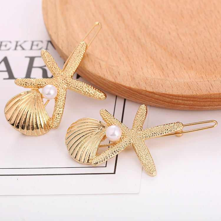 Starfish et Shell All Matching Hair Clip Grog géométrique