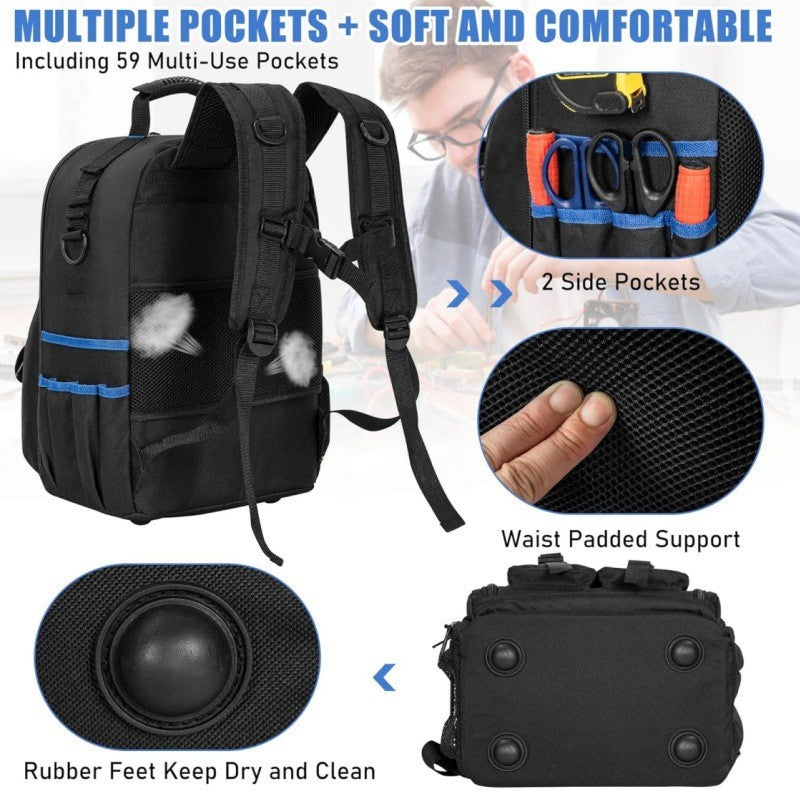 Sac à outils pour outils lourds Sac à outils électricien professionnel avec organisateur