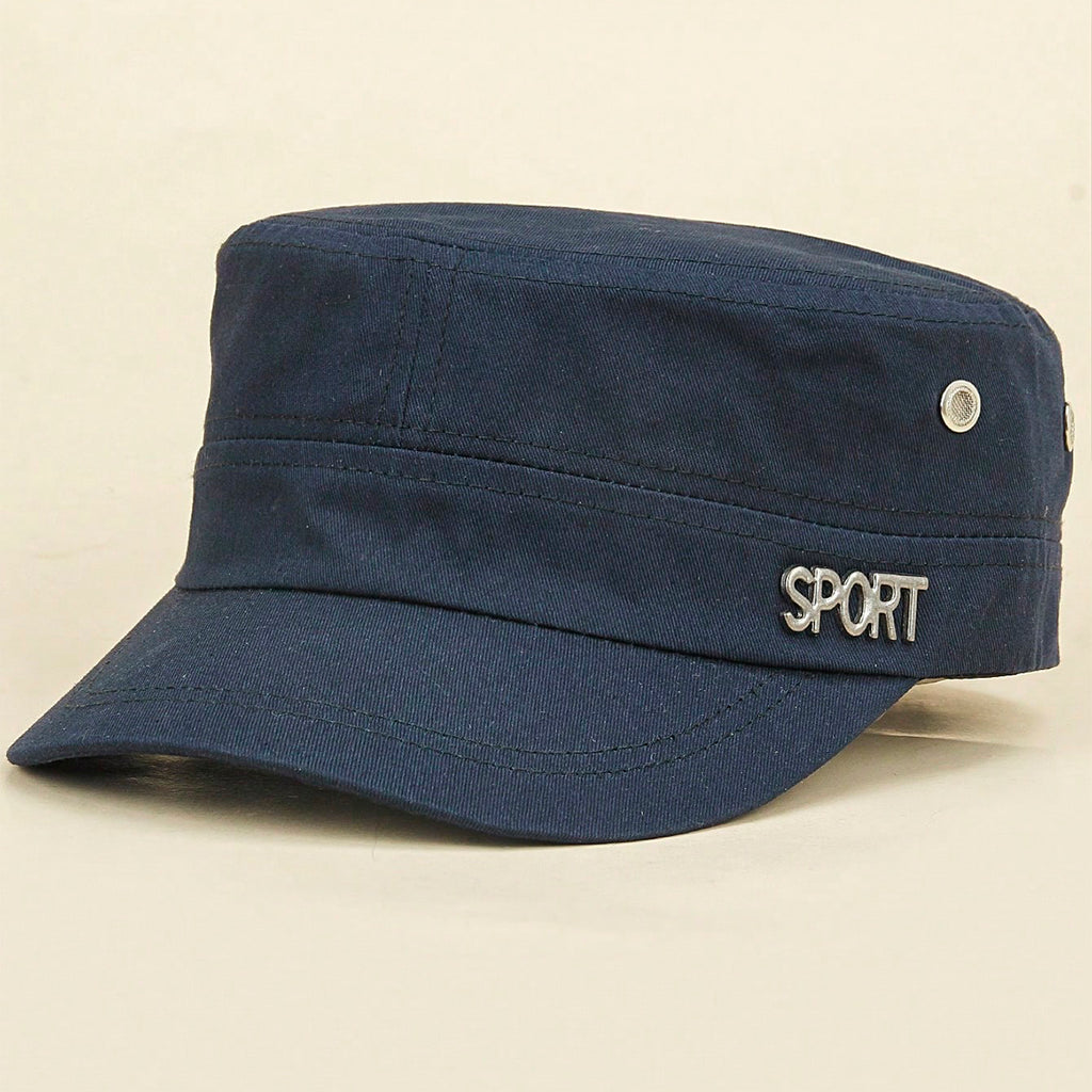 Casquette de baseball à boutons de fer pour hommes et femmes avec plateau plat