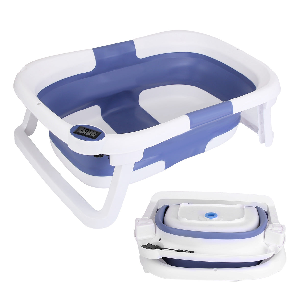 1Pc Baby Baignoire avec Thermomètre Collapsible Travel Friendly 0 à 24 mois Baby Baignoire