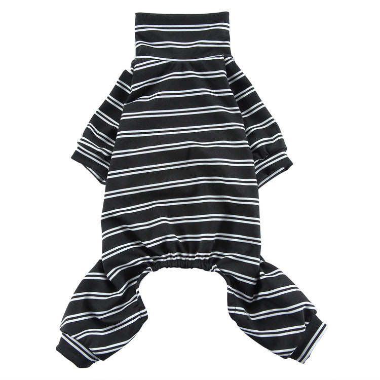 Vêtements de chien d'été rayés maison Pajamas Mince