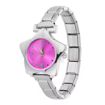 Bracelet de montre en acier inoxydable cinq étoiles coloré