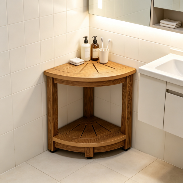 Banc de douche d'angle 16.5inch Hauteur 12.8inch Rayon