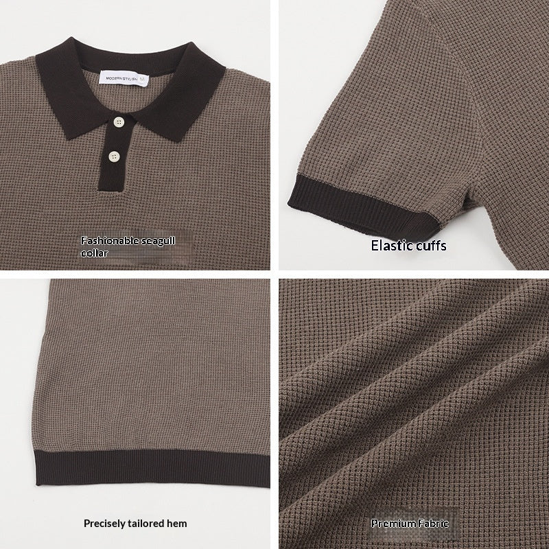 Polo manches courtes tricotée pour homme