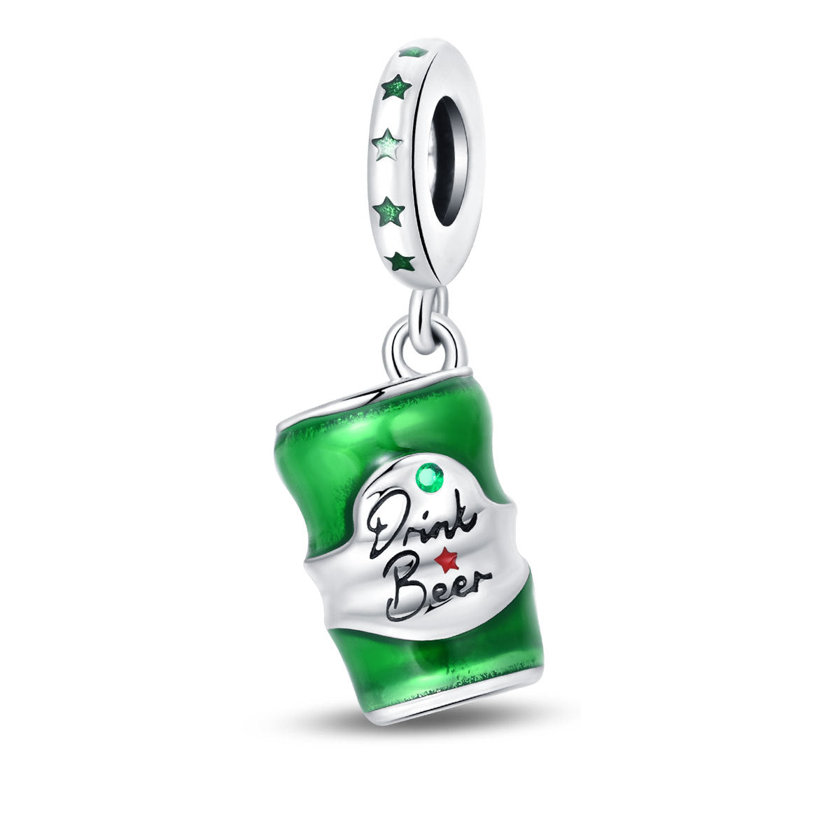 Bracelet pendentif en verre de bière et en verre de vin à thème festif
