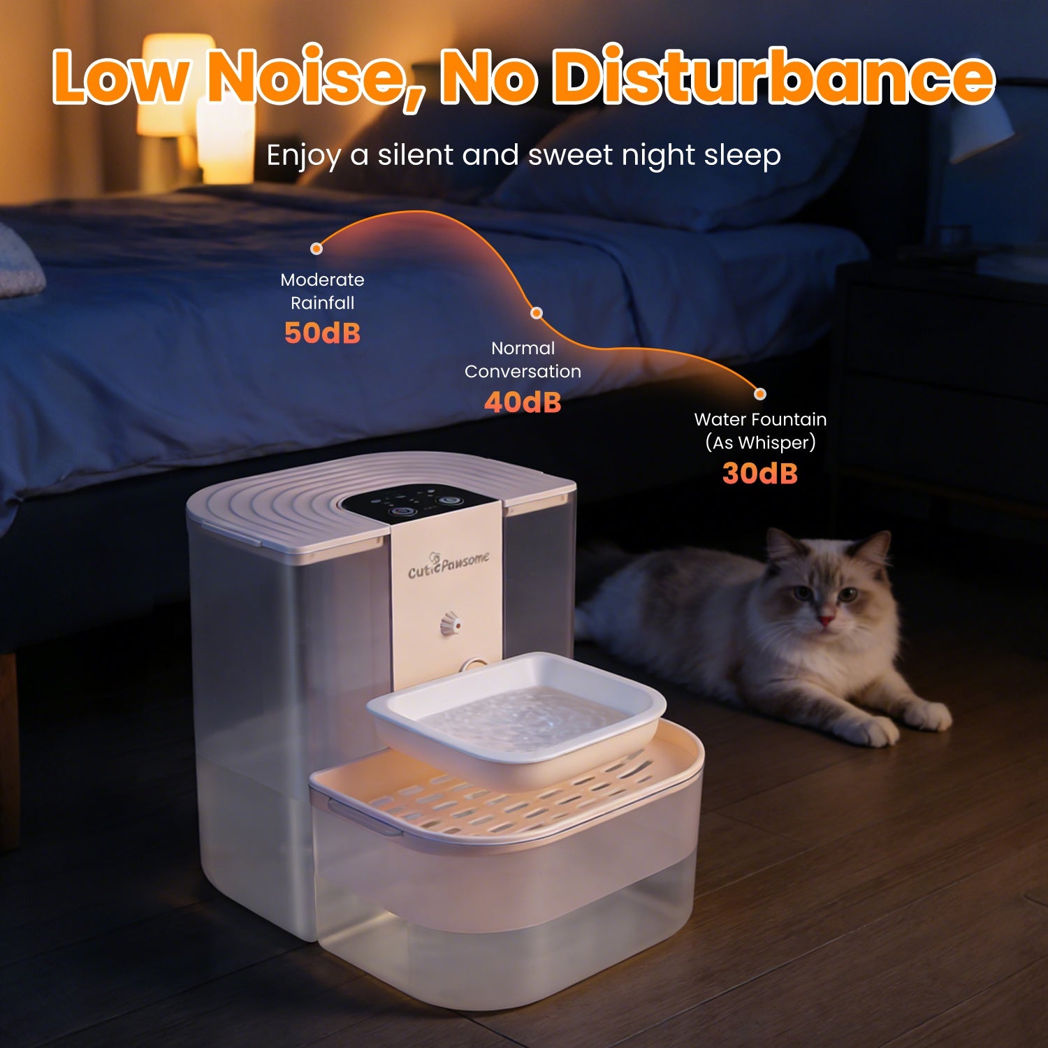 1Pc Smart Pet Fontaine d'eau Distributeur automatique d'eau pour chat 4.5L Chien rechargeable sans fil