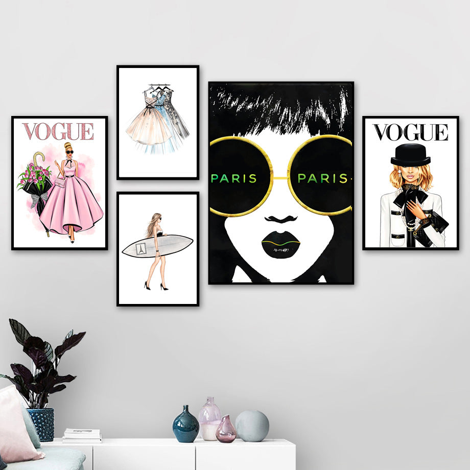 Ladies Flower Bag Canvas Wall Living Room