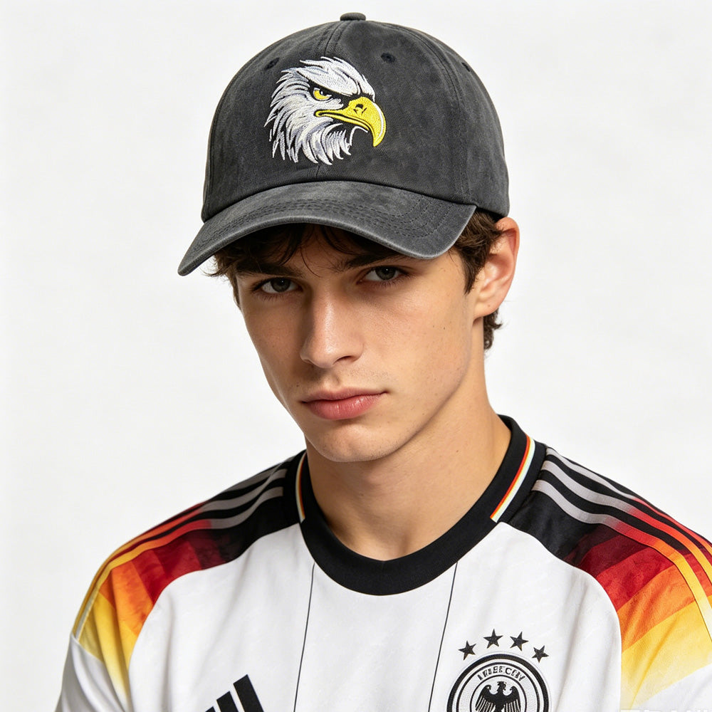 Chapeaux à tête d'aigle à tête blanche brodée de 2pcs