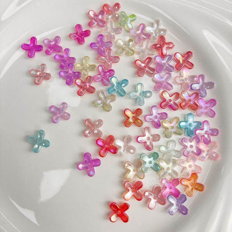 Perles de fleurs acryliques 4-Petal Lumineuses Glow-in-the-Dark