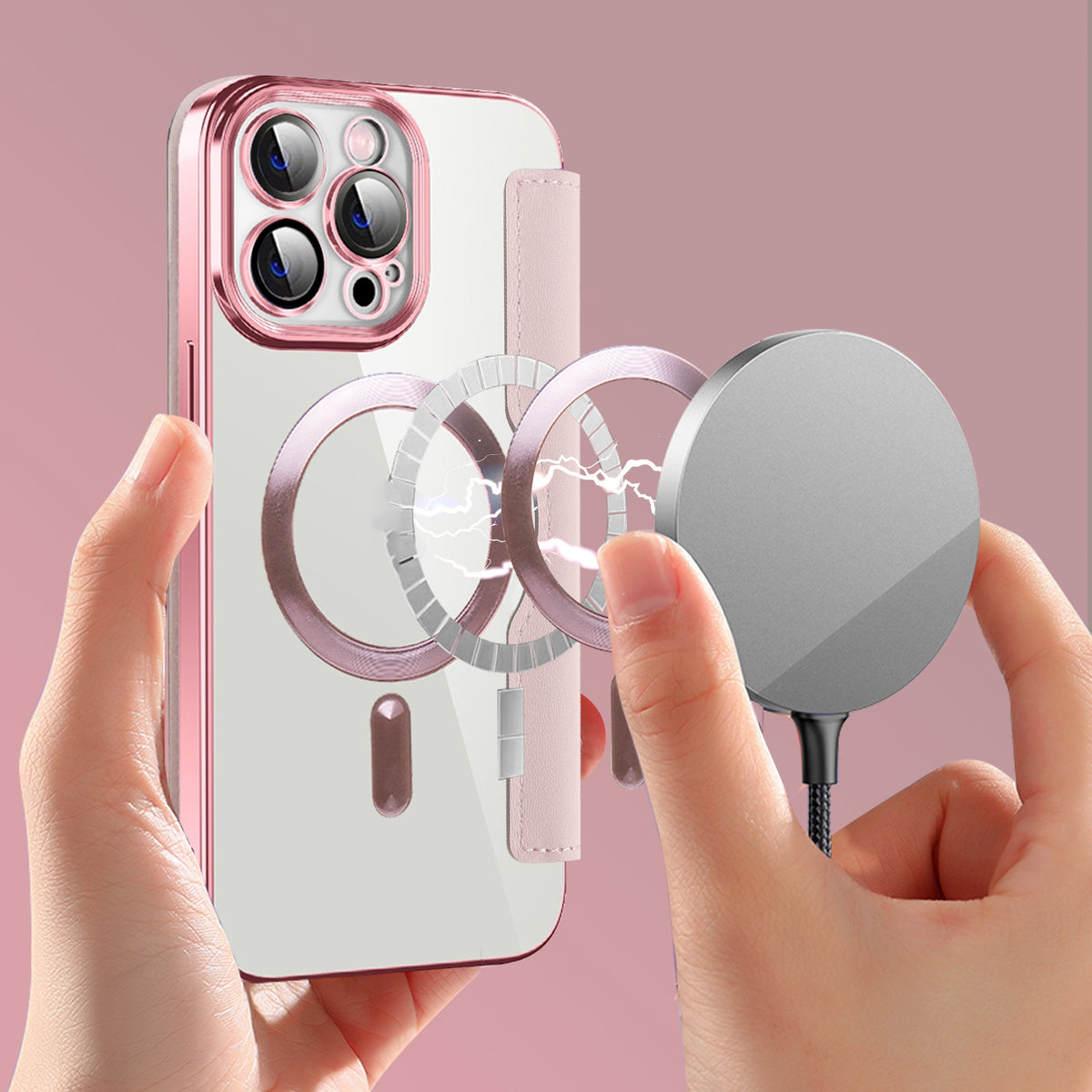 Carte magnétique Chargeur sans fil Wallet Téléphone Case